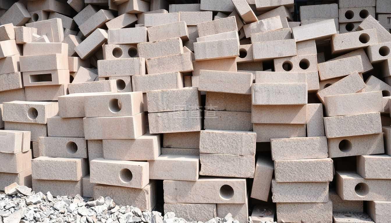 堆成一堆混凝土块 建筑材料的核心角色